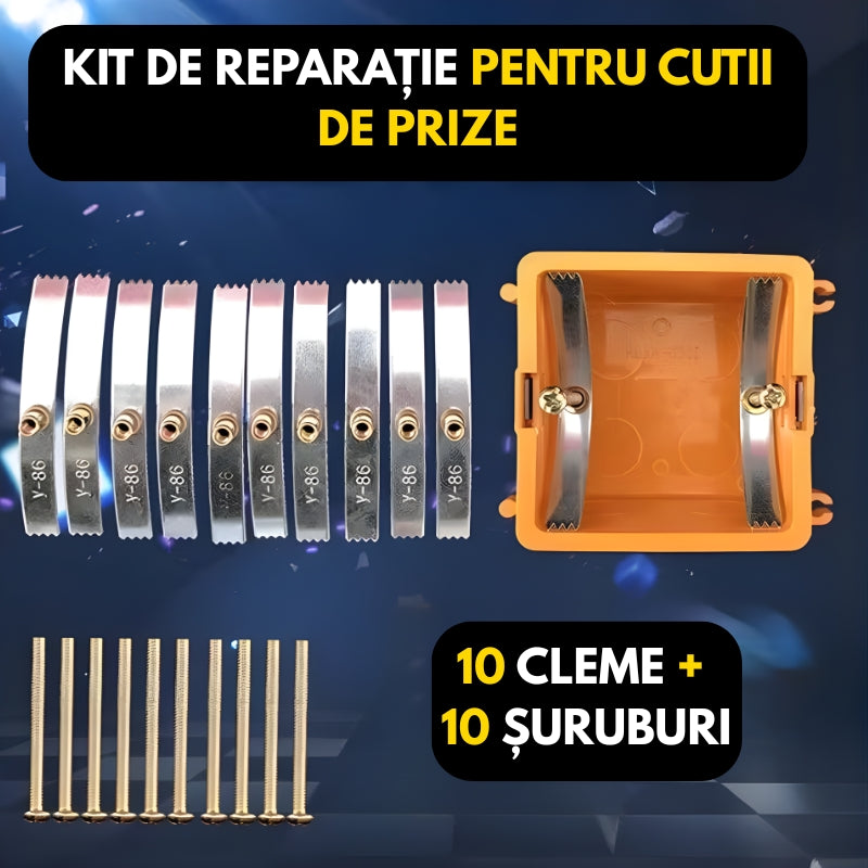 Kit de reparatie pentru cutii de prize (10 cleme + 10 suruburi)