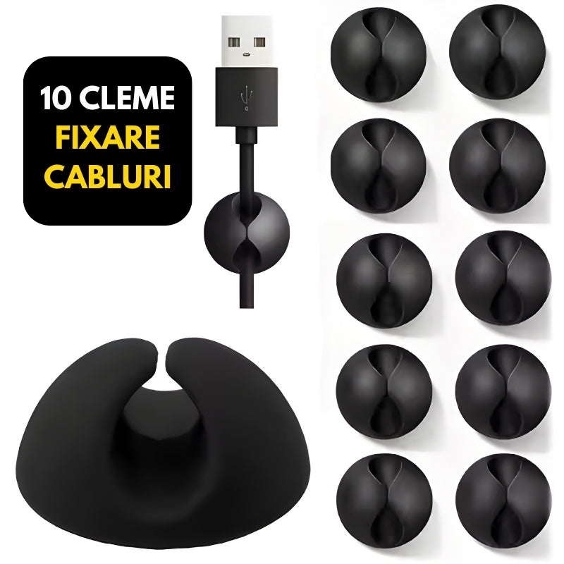 Cleme fixare cabluri auto - Set de 10 bucăți