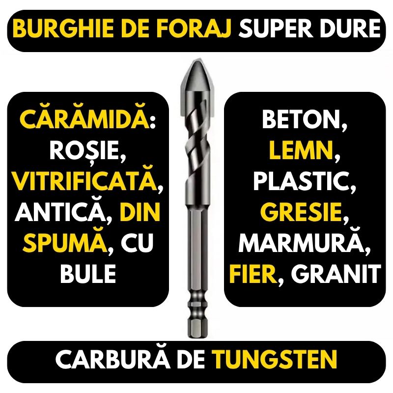 Set de Burghie Universale Super Dure – 4 Bucăți