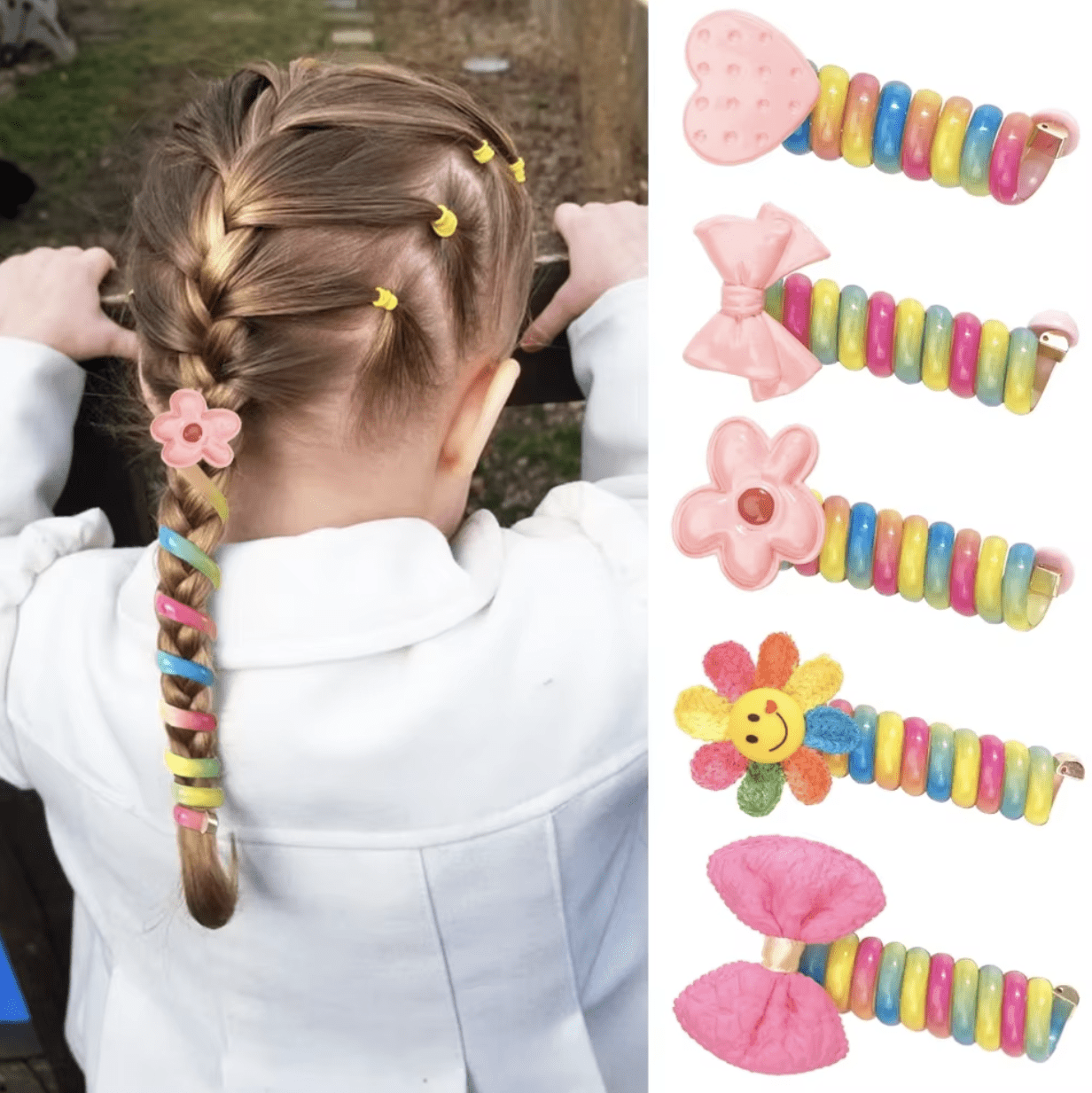 Set de 5 Elastice colorate pentru păr - Twister