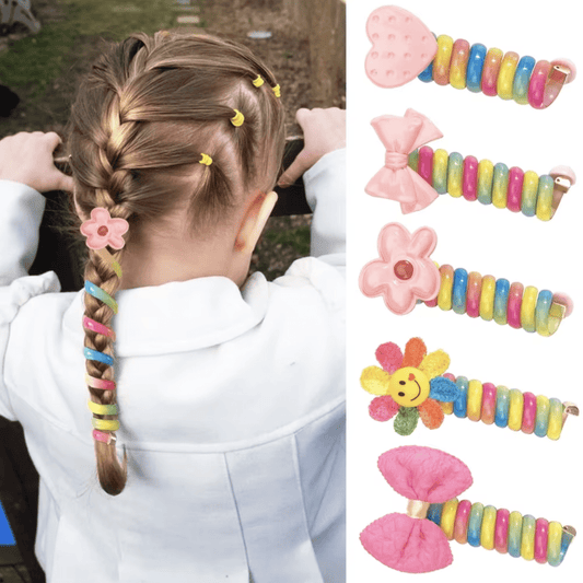 Set de 5 Elastice colorate pentru păr - Twister